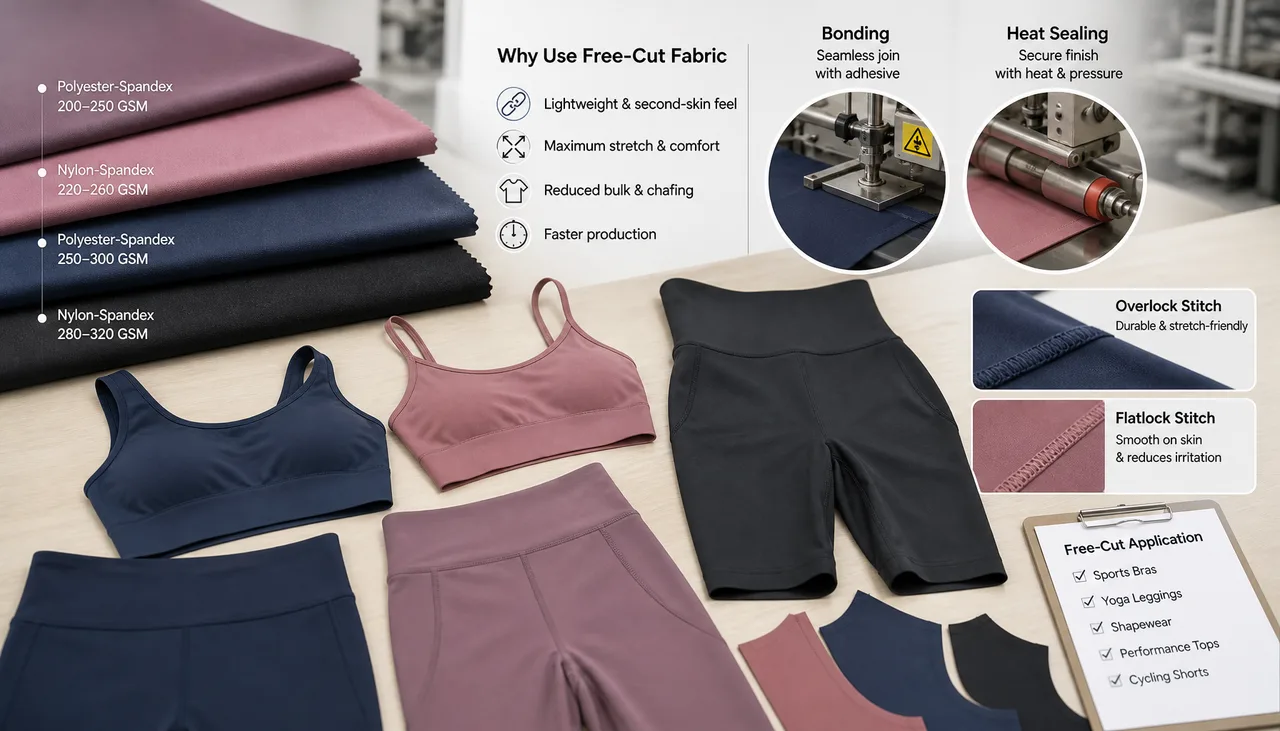 When Can Free-Cut Fabric Be Used Without Hemming in Activewear?