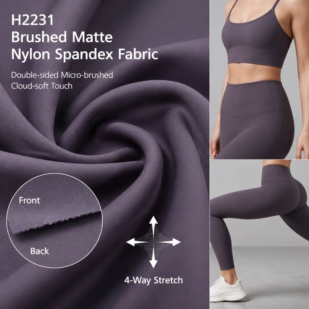 Why H2231 Brushed Matte Nylon Spandex Fabric Is the Premier Choice for Cloud-Soft Yoga Leggings and Premium Athleisure