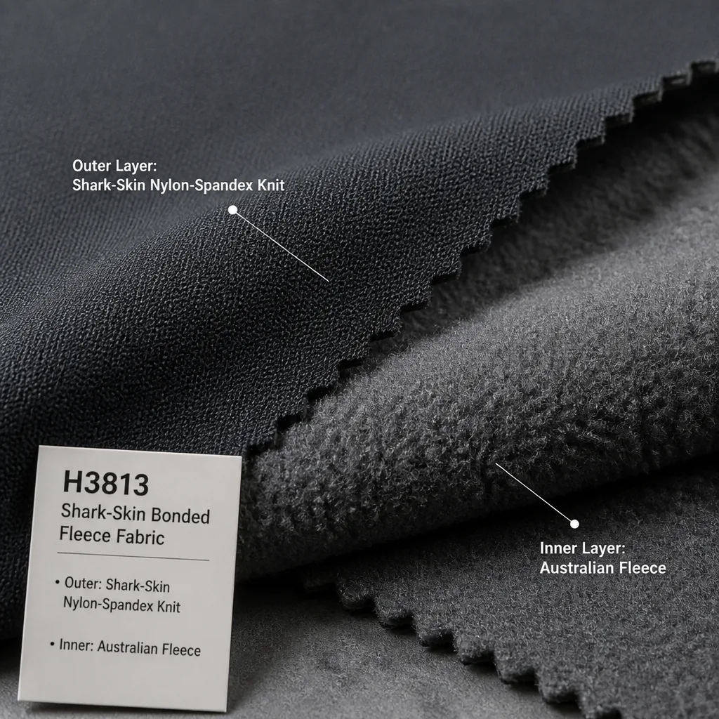 Why H3813 Shark-Skin Bonded Fleece Fabric Excels for Extreme Cold-Weather Activewear