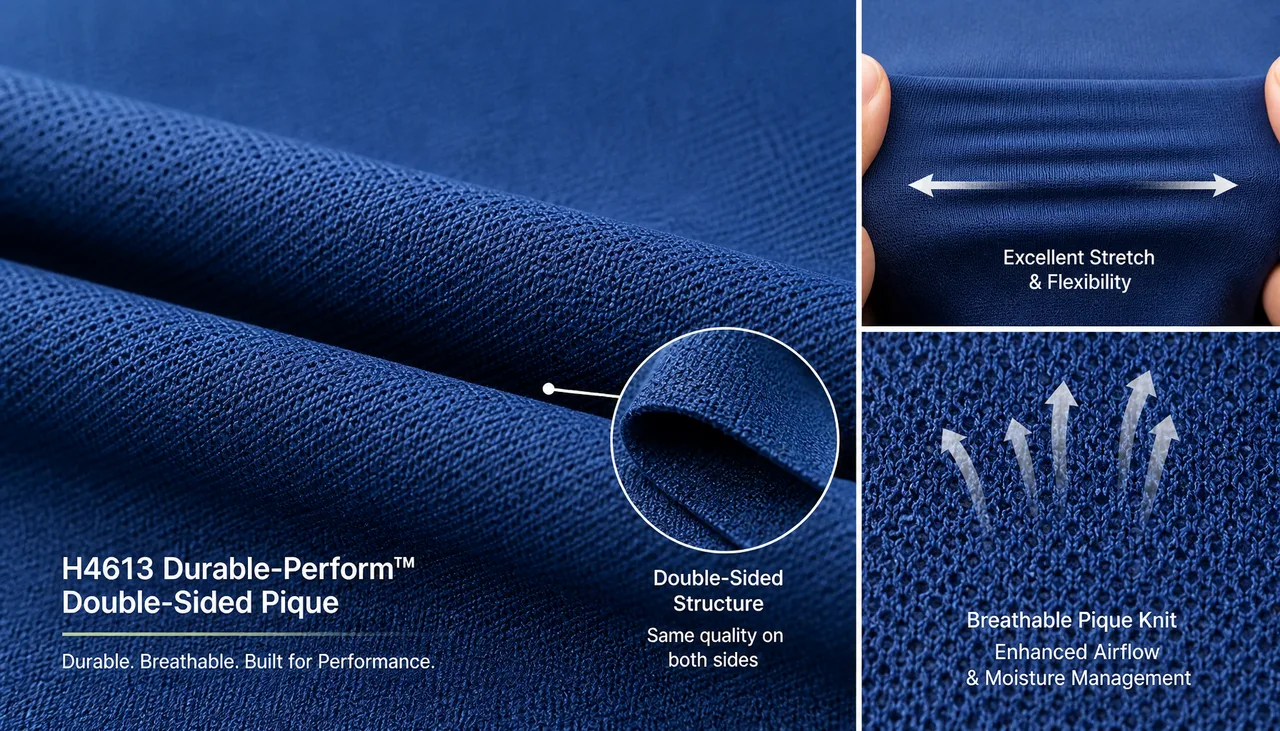 H4613 Durable-Perform™ Double-Sided Pique: A Durable Fabric for Professional Teamwear