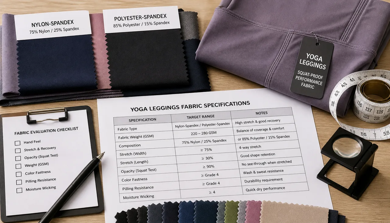 How Should Buyers Set Fabric Specifications for Squat-Proof Yoga Leggings Before Requesting Quotes?